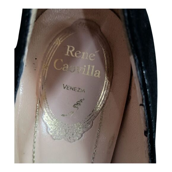 Rene Caovilla Pumps Heels Shoes Suede Black Women's 39.5/US 9.5 - Picture 7 of 11